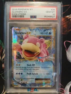 2016 POKEMON XY SLOWBRO EX EVOLUTIONS #26 GEM MINT PSA 10 - Image 1