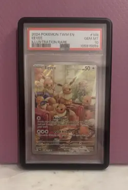 EEVEE PSA GEM MINT 10 2024 Pokemon TWN EN #188 Illustration Rare - Image 1