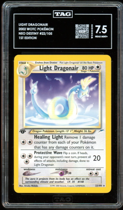 2002 Pokemon Neo Destiny #22 Light Dragonair 1st Edition TAG 7.5 NM+ - Image 1