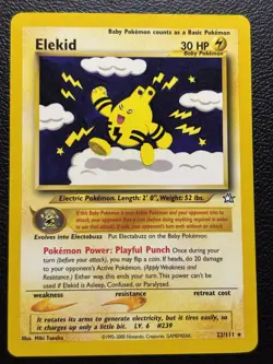 Elekid 22/111 Neo Genesis Non Holo Rare WoTC Pokemon TradingCardGame 2000 LP - Image 1