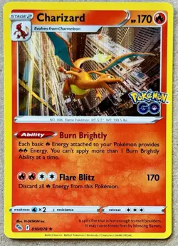 2022 POKEMON GO CHARIZARD HOLO 010/078 NM+ QTY - Image 1