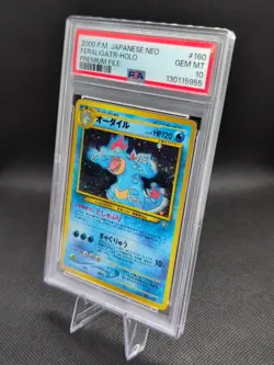 2000 Pokemon Japanese Neo #160 Feraligatr Holo PSA 10 - Image 2