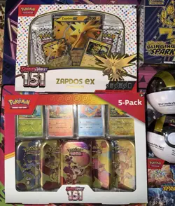 Pokemon TCG Sealed Lot 151 Costco Tin Set , 151 Zapdos Box , Surging Sparks Etc - Image 2