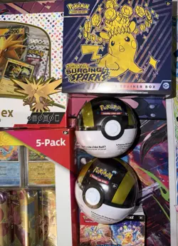Pokemon TCG Sealed Lot 151 Costco Tin Set , 151 Zapdos Box , Surging Sparks Etc - Image 4