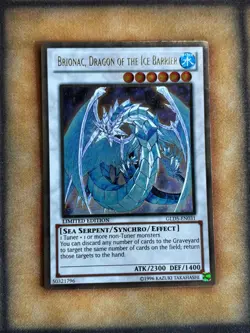 Yugioh Brionac, Dragon Of The Ice Barrier GLD5-EN031 Gold Rare NM - Image 1