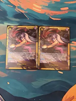 x2 One Piece Crocodile OP14-120 SEC Gold Foil The Azure Sea’s Seven - Image 1