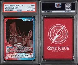 2025 One Piece PORTGAS D. ACE OP13-002 Carrying On His Will Alt Art JPN PSA 10 - Image 3