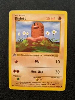 DIGLETT **Shadowless** Pokemon Card 47/102 - 1st Edition Rare Base Set ~ NM! - Image 1