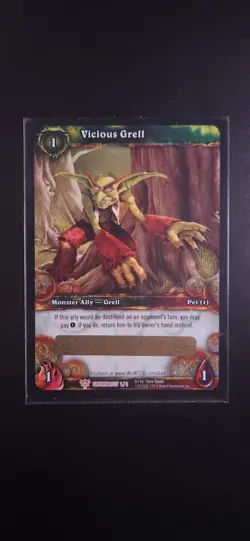 World of Warcraft TCG Vicious Grell Unused Loot Card (Grell Moss) - Image 1