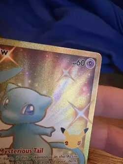 Pokemon Celebrations Mew 25th Shiny Gold Full Art Holo Card 25/25 Secret Rare NM - Image 4