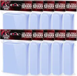 1000 Pcs Card Sleeves Toploaders for Trading Cards, Soft 1000 pack, Clear - Image 1