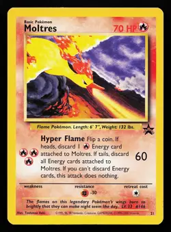 Moltres 21 WOTC Black Star Promo Pokemon Card - Image 1