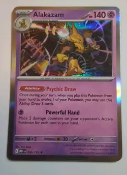 2025 Pokemon Mega Evolution - Alakazam Holo Rare Card #56 NM+ - Image 1
