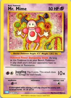 Pokemon TCG Mr. Mime 013/034 Trading Card Game Classic Holo NM (SKU 1-3) - Image 1