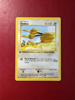 Doduo 48/102 Shadowless 1st Edition Base Set Pokemon Card MP No Creases - Image 1