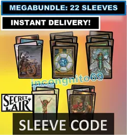 MAGIC MTGA MTG ARENA CODE CARD SECRET LAIR AUGUST 2022 SUPERDROP 22 SLEEVES - Image 1