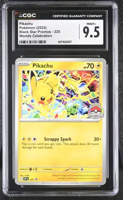 CGC 9.5 Pikachu 225 World Championships Promo Pokemon Card SVP Worlds psa - Image 1