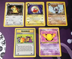 1st edition Pokemon TCG Vintage Lot Of 5 Cards team rocket NM-LP - Image 1