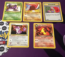 1st edition Pokemon TCG Vintage Lot Of 5 Cards team rocket LP-NM - Image 1