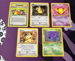 1st edition Pokemon TCG Vintage Lot Of 5 Cards team rocket NM-LP - Image 1