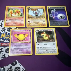 1st edition Pokemon TCG Vintage Lot Of 5 Cards team rocket NM-LP - Image 1