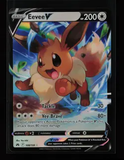 Eevee V 108/159 Ultra Rare,Holo Crown Zenith Pokemon Card - Image 1