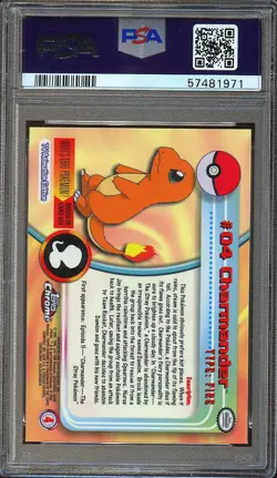 Charmander 2000 Topps Chrome Pokemon Card #4 PSA 9 - Image 2
