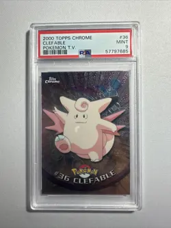Clefable TOPPS CHROME T.V. #36 Pokemon Card PSA 9 - Image 1