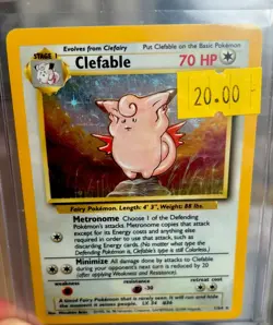1999 Pokemon TCG - Jungle No Symbol - CLEFABLE Holographic Card #1/64 - Image 1