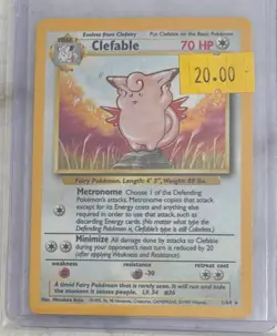 1999 Pokemon TCG - Jungle No Symbol - CLEFABLE Holographic Card #1/64 - Image 2