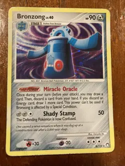 Pokemon Card TCG Bronzong Holo Rare 6/123 2007 Mysterious Treasures Vintage MP - Image 1