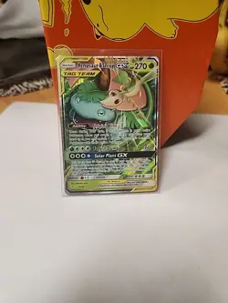Pokemon TCG Venusaur and Snivy GX Card 1/236 Tag Team Cosmic Eclipse - Image 1