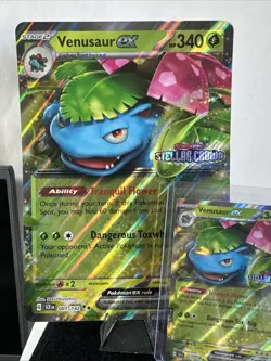 Venusaur ex Sv07 Stellar Crown Holo Stamp 1 promo 1 Jumbo card - Image 3