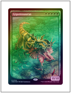 1x Gigantosaurus, Full Art Foundations, Foil, Magic the Gathering MTG NM - Image 1