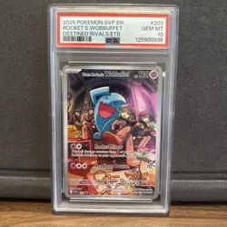 2025 Pokemon SVP EN Rocket's Wobbuffet Destined Rivals ETB Promo PSA 10 203 - Image 1
