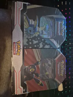 Pokemon TCG V Heroes Bundle Tins: 2-Pack of Vaporeon & Umbreon (SEALED) NEW! - Image 1