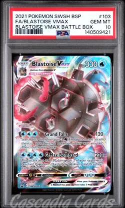 PSA 10 Blastoise Vmax Full Art SWSH103 Promo Pokemon - Image 1