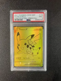 2021 POKEMON SWSH BLACK STAR PROMO #145 FULL ART/PIKACHU V PSA 9 - Image 1