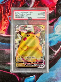 Pikachu VMAX #044 - Pokemon (2020) Vivid Voltage SWSH - PSA 10 - Image 1