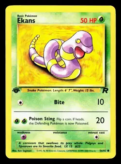 Ekans 1st Edition Team Rocket Pokemon TCG 56/82 Unlimited Common NM NP - Image 1