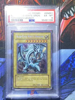 2005 YuGiOh Blue Eyes White Dragon FL1-EN001 1st. edition PSA 6 - Image 1