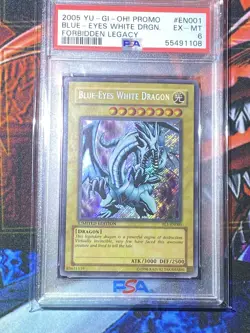 2005 YuGiOh Blue Eyes White Dragon FL1-EN001 1st. edition PSA 6 - Image 2