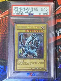 2005 YuGiOh Blue Eyes White Dragon FL1-EN001 1st. edition PSA 6 - Image 3