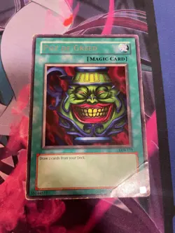 YUGIOH - POT OF GREED - RARE - LOB - UNLIMITED - (ORIGINAL PRINT) - HP - Image 1
