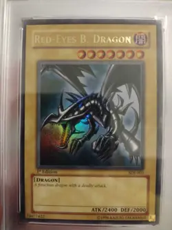 Yugioh Red Eyes Black Dragon 1st Edition SDJ-001 PSA 7 NM - Image 1