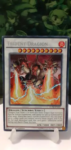 Trident Dragion SECRET RARE 1st Ed LP LC5D-EN237 - Image 1