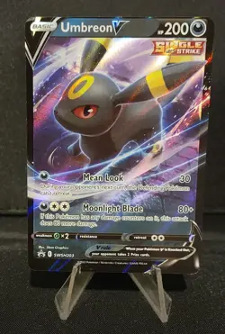 Miscut Umbreon V Pokemon Card SWSH203 - Alignment Dot Visible on Back - Image 1