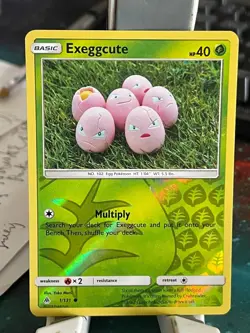 POKEMON EXEGGCUTE 1/131 COMMON REVERSE FORBIDDEN LIGHT LP NM CARD - Image 1