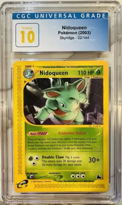 CGC 10 PRISTINE 2003 Pokemon Skyridge Nidoqueen 22/144 E-reader Card - Image 1