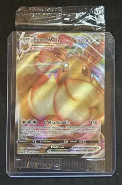 Pokemon Eevee VMAX SWSH087 Black Star Promo Full Art Holo Foil Card Sealed E* - Image 1